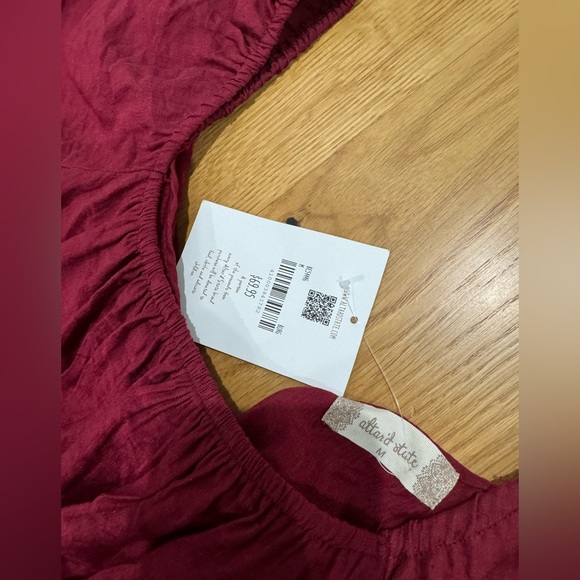 Altar’d state women’s puff sleeve red tie back  mini dress size medium NWT - Picture 3 of 6